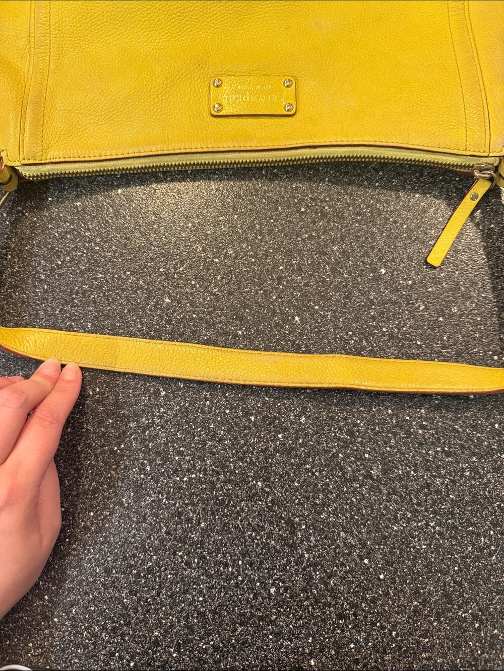 kate spade vibrant Yellow Pebbled Leather Shoulder Bag - Picture 11 of 12